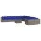 vidaXL 11-tlg. Garten-Lounge-Set mit Kissen Poly Rattan Grau vidaXL 11-tlg. Garten-Lounge-Set mit Kissen Poly Rattan Grau