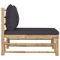 vidaXL Garten-Mittelsofa mit Dunkelgrauen Kissen Bambus vidaXL Garten-Mittelsofa mit Dunkelgrauen Kissen Bambus