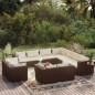 vidaXL 12-tlg. Garten-Lounge-Set mit Kissen Braun Poly Rattan vidaXL 12-tlg. Garten-Lounge-Set mit Kissen Braun Poly Rattan