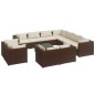 vidaXL 12-tlg. Garten-Lounge-Set mit Kissen Braun Poly Rattan vidaXL 12-tlg. Garten-Lounge-Set mit Kissen Braun Poly Rattan