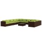 vidaXL 12-tlg. Garten-Lounge-Set mit Kissen Poly Rattan Braun vidaXL 12-tlg. Garten-Lounge-Set mit Kissen Poly Rattan Braun