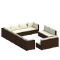 vidaXL 12-tlg. Garten-Lounge-Set mit Kissen Braun Poly Rattan vidaXL 12-tlg. Garten-Lounge-Set mit Kissen Braun Poly Rattan