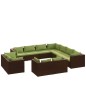 vidaXL 11-tlg. Garten-Lounge-Set mit Kissen Braun Poly Rattan vidaXL 11-tlg. Garten-Lounge-Set mit Kissen Braun Poly Rattan