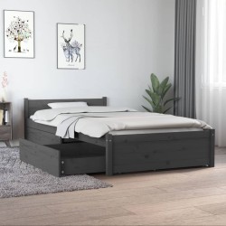vidaXL Bett mit Schubladen Grau 90x190 cm