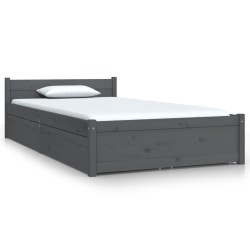 vidaXL Bett mit Schubladen Grau 90x190 cm