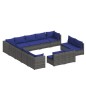 vidaXL 13-tlg. Garten-Lounge-Set mit Kissen Grau Poly Rattan vidaXL 13-tlg. Garten-Lounge-Set mit Kissen Grau Poly Rattan