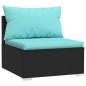 vidaXL 13-tlg. Garten-Lounge-Set mit Kissen Schwarz Poly Rattan vidaXL 13-tlg. Garten-Lounge-Set mit Kissen Schwarz Poly Rattan