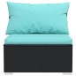 vidaXL 13-tlg. Garten-Lounge-Set mit Kissen Schwarz Poly Rattan vidaXL 13-tlg. Garten-Lounge-Set mit Kissen Schwarz Poly Rattan
