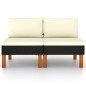Mittelsofas 2 Stk. Poly Rattan und Eukalyptus Massivholz Mittelsofas 2 Stk. Poly Rattan und Eukalyptus Massivholz