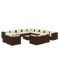 vidaXL 14-tlg. Garten-Lounge-Set mit Kissen Braun Poly Rattan vidaXL 14-tlg. Garten-Lounge-Set mit Kissen Braun Poly Rattan