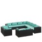 vidaXL 11-tlg. Garten-Lounge-Set mit Kissen Schwarz Poly Rattan vidaXL 11-tlg. Garten-Lounge-Set mit Kissen Schwarz Poly Rattan