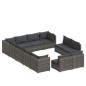 vidaXL 12-tlg. Garten-Lounge-Set mit Kissen Grau Poly Rattan vidaXL 12-tlg. Garten-Lounge-Set mit Kissen Grau Poly Rattan