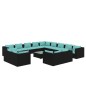 vidaXL 14-tlg. Garten-Lounge-Set mit Kissen Schwarz Poly Rattan vidaXL 14-tlg. Garten-Lounge-Set mit Kissen Schwarz Poly Rattan