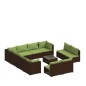 vidaXL 12-tlg. Garten-Lounge-Set mit Kissen Braun Poly Rattan vidaXL 12-tlg. Garten-Lounge-Set mit Kissen Braun Poly Rattan