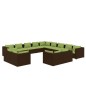 vidaXL 13-tlg. Garten-Lounge-Set mit Kissen Braun Poly Rattan vidaXL 13-tlg. Garten-Lounge-Set mit Kissen Braun Poly Rattan