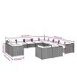 vidaXL 13-tlg. Garten-Lounge-Set mit Kissen Braun Poly Rattan vidaXL 13-tlg. Garten-Lounge-Set mit Kissen Braun Poly Rattan