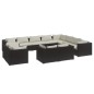 vidaXL 12-tlg. Garten-Lounge-Set mit Kissen Schwarz Poly Rattan vidaXL 12-tlg. Garten-Lounge-Set mit Kissen Schwarz Poly Rattan