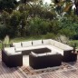 vidaXL 11-tlg. Garten-Lounge-Set mit Kissen Schwarz Poly Rattan vidaXL 11-tlg. Garten-Lounge-Set mit Kissen Schwarz Poly Rattan