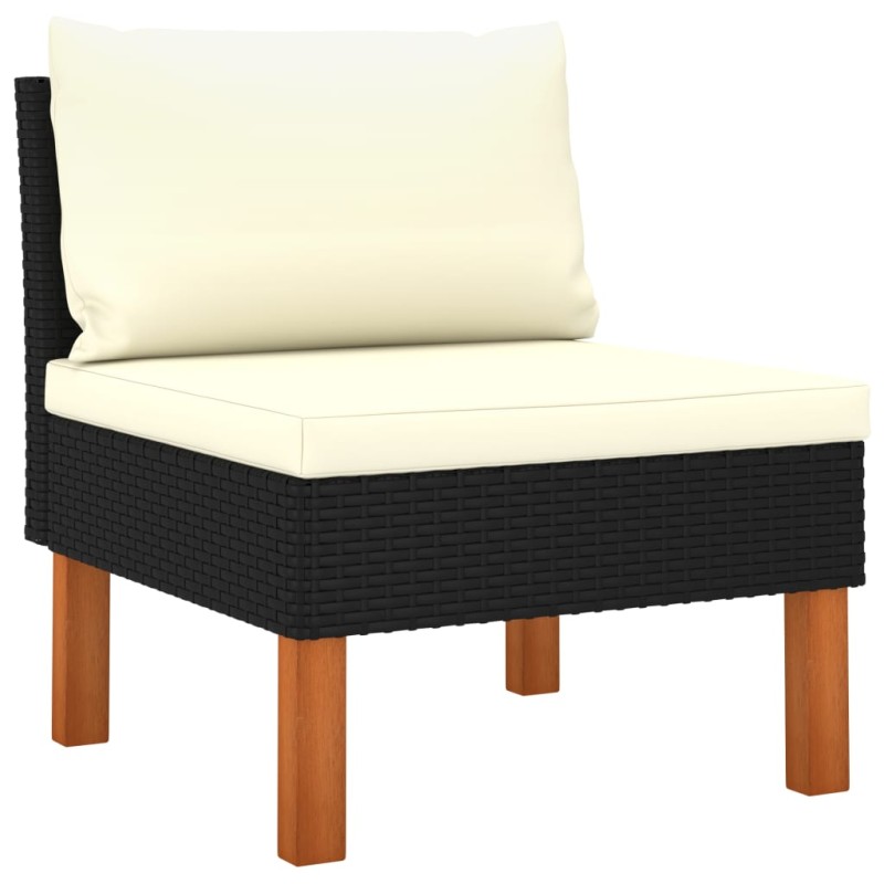 vidaXL Mittelsofa Poly Rattan und Eukalyptus Massivholz vidaXL Mittelsofa Poly Rattan und Eukalyptus Massivholz