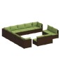 vidaXL 13-tlg. Garten-Lounge-Set mit Kissen Braun Poly Rattan vidaXL 13-tlg. Garten-Lounge-Set mit Kissen Braun Poly Rattan