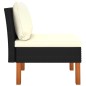 vidaXL Mittelsofa Poly Rattan und Eukalyptus Massivholz vidaXL Mittelsofa Poly Rattan und Eukalyptus Massivholz
