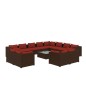 vidaXL 13-tlg. Garten-Lounge-Set mit Kissen Braun Poly Rattan vidaXL 13-tlg. Garten-Lounge-Set mit Kissen Braun Poly Rattan