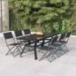 vidaXL 7-tlg. Garten-Essgruppe Grau und Schwarz vidaXL 7-tlg. Garten-Essgruppe Grau und Schwarz