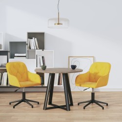 vidaXL Esszimmerstühle 2 Stk. Drehbar Gelb Samt