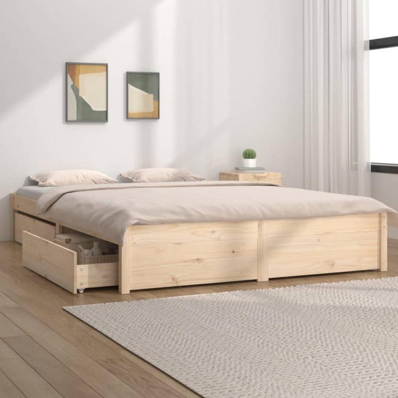 vidaXL Bett mit Schubladen 150x200 cm vidaXL Bett mit Schubladen 150x200 cm
