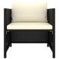 vidaXL Gartensofa mit Kissen Schwarz Poly Rattan vidaXL Gartensofa mit Kissen Schwarz Poly Rattan
