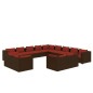 vidaXL 13-tlg. Garten-Lounge-Set mit Kissen Braun Poly Rattan vidaXL 13-tlg. Garten-Lounge-Set mit Kissen Braun Poly Rattan