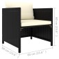 vidaXL Gartensofa mit Kissen Schwarz Poly Rattan vidaXL Gartensofa mit Kissen Schwarz Poly Rattan