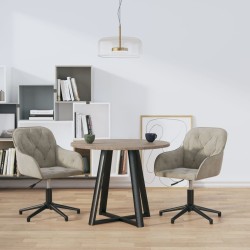 vidaXL Esszimmerstühle 2 Stk. Drehbar Hellgrau Samt
