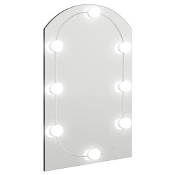 vidaXL Spiegel mit LED-Leuchten 60x40 cm Glas Bogenförmig