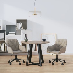 vidaXL Esszimmerstühle 2 Stk. Drehbar Hellgrau Samt