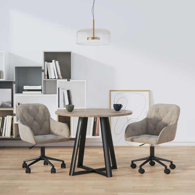 vidaXL Esszimmerstühle 2 Stk. Drehbar Hellgrau Samt vidaXL Esszimmerstühle 2 Stk. Drehbar Hellgrau Samt