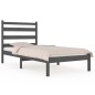 vidaXL Massivholzbett Grau Kiefer 90x190 cm