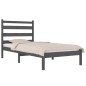 vidaXL Massivholzbett Grau Kiefer 90x190 cm