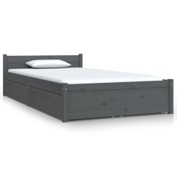 vidaXL Bett mit Schubladen Grau 90x200 cm