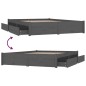 vidaXL Bett mit Schubladen Grau 140x190 cm vidaXL Bett mit Schubladen Grau 140x190 cm