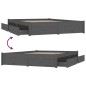 vidaXL Bett mit Schubladen Grau 135x190 cm vidaXL Bett mit Schubladen Grau 135x190 cm