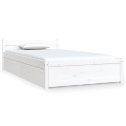 vidaXL Bett mit Schubladen Weiß 90x190 cm