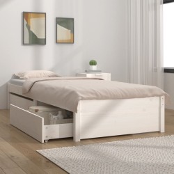 vidaXL Bett mit Schubladen Weiß 90x190 cm