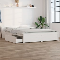 vidaXL Bett mit Schubladen Weiß 135x190 cm
