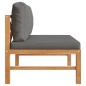 Mittelsofa mit Dunkelgrauen Kissen Massivholz Teak Mittelsofa mit Dunkelgrauen Kissen Massivholz Teak