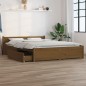 vidaXL Bett mit Schubladen Honigbraun 140x200 cm vidaXL Bett mit Schubladen Honigbraun 140x200 cm