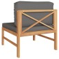 Mittelsofa mit Dunkelgrauen Kissen Massivholz Teak Mittelsofa mit Dunkelgrauen Kissen Massivholz Teak