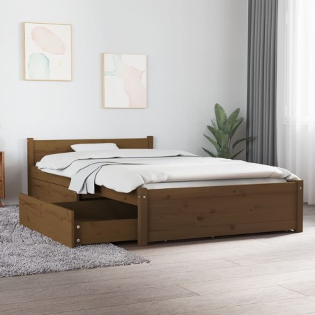 vidaXL Bett mit Schubladen Honigbraun 90x200 cm