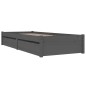vidaXL Bett mit Schubladen Grau 90x200 cm vidaXL Bett mit Schubladen Grau 90x200 cm