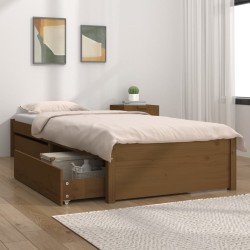 vidaXL Bett mit Schubladen Honigbraun 100x200 cm